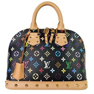 LOUIS VUITTON Multicolor Alma PM Black LV x TM Monogram Murakami 2014 EUC Rare